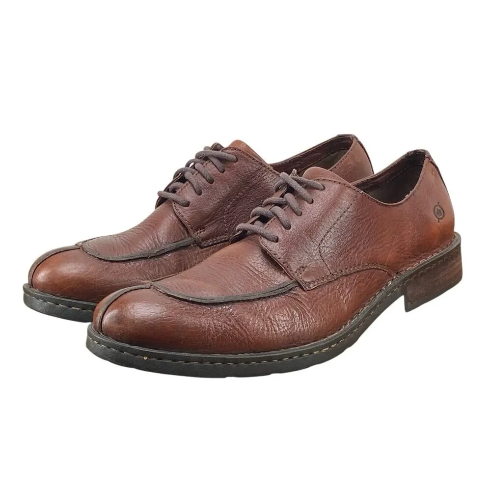 Born‎ Men's Sz 10 Casual Oxford Style Brown Leather Lace Up Round Toe